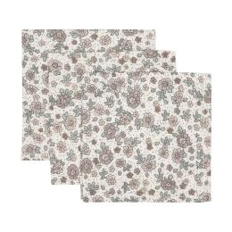 Jollein Monddoek Hydrofiel Retro Flowers 31 x 31 cm 3-Pack