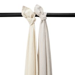 Meyco Swaddle Hydrofiel Pre-Washed Uni Offwhite/Sand 120 x 120 cm 2-Pack