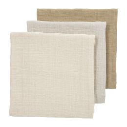 Meyco Multidoek Hydrofiel Pre-Washed Soft Sand/Greige/Taupe 70 x 70 cm 3-Pack