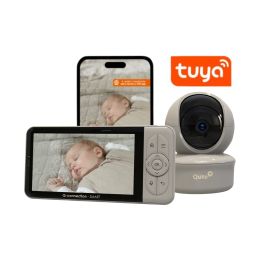 Qute Beeldbabyfoon Q-Connection Smart WIFI 2-IN-1 5HD - Zand - Limited Edition Qute Beeldbabyfoon Q-Connection Smart WIFI 2-IN-1 5HD - Zand - Limited Edition