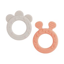 Done By Deer Bijtring Deer Friends Sand/Coral 2-pack