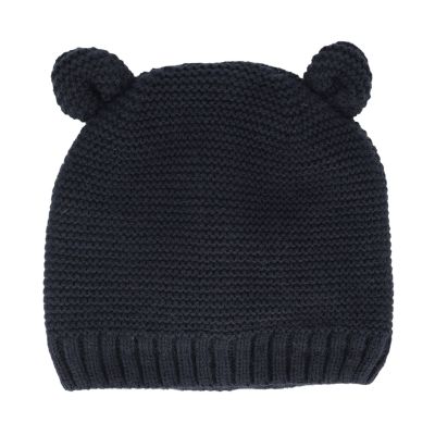 Sarlini Muts Knit Oortjes Navy 12-24 maanden
