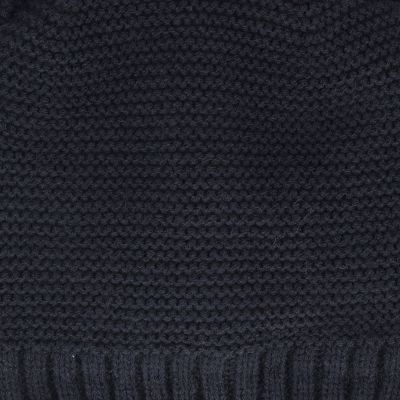Sarlini Muts Knit Oortjes Navy 12-24 maanden
