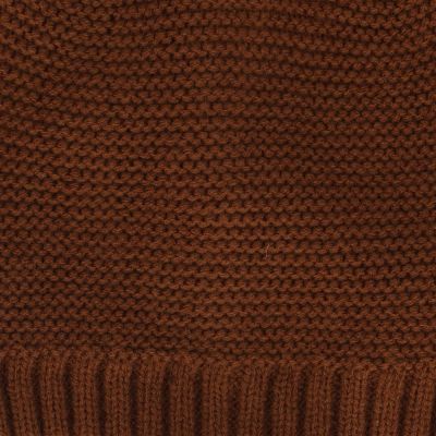 Sarlini Muts Knit Oortjes Mid Brown  6-12 maanden