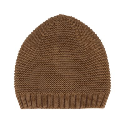 Sarlini Muts Knit Uni Dark Camel 0-6 maanden