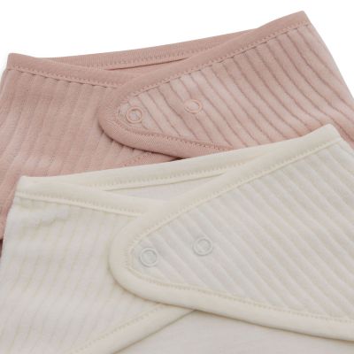 Jollein Slab Bandana - 2 Pack - Velvet Rib - Wild Rose / Ivory Jollein Slab Bandana - 2 Pack - Velvet Rib - Wild Rose / Ivory