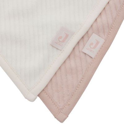 Jollein Slab Bandana - 2 Pack - Velvet Rib - Wild Rose / Ivory Jollein Slab Bandana - 2 Pack - Velvet Rib - Wild Rose / Ivory