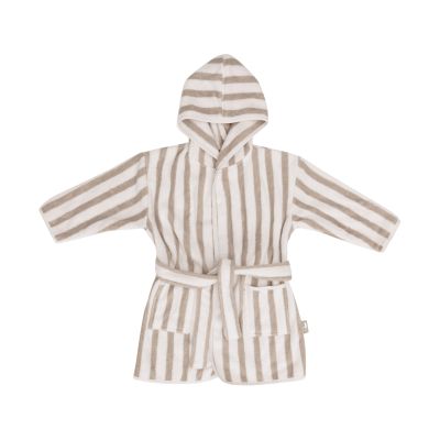 Jollein Badjas Stripe Terry Olive Green GOTS 1-2 Jaar