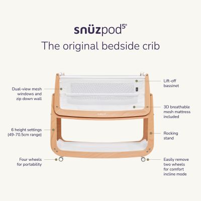 Snuz Co-Sleeper SnüzPod⁵ - Mocha
