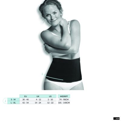 Carriwell Sluitband Belly Binder Biokatoen Zwart S/M