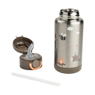 Done By Deer Thermos Drinkfles Rietje - 340 ml - Tiny Trails - Sand Done By Deer Thermos Drinkfles Rietje - 340 ml - Tiny Trails - Sand
