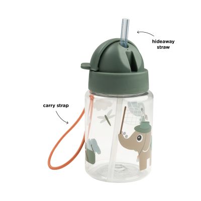 Done By Deer Drinkfles Met Rietje - Tiny Trails - Green - 280 ml Done By Deer Drinkfles Met Rietje - Tiny Trails - Green - 280 ml