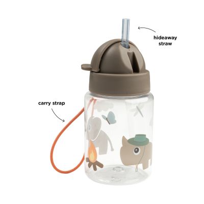 Done By Deer Drinkfles Met Rietje - Tiny Trails -  Sand - 280 ml