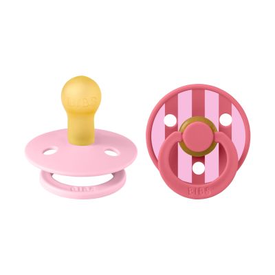 BIBS Colour Fopspeen - 2 Stuks - Size 1 - Baby Pink/Coral Mix 