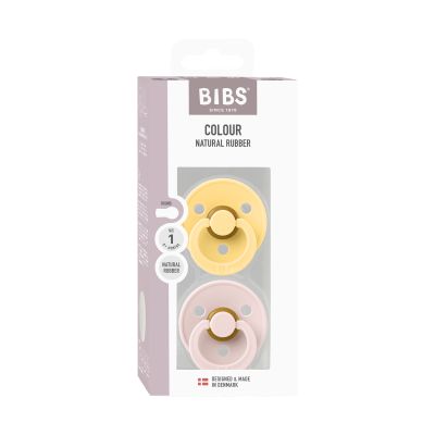 BIBS Colour Fopspenen - 2 Stuks - Size 1 - Pale Butter/Petal 