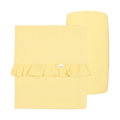 Koeka Faro Ledikantlaken & Hoeslaken Set Ruffle - Honey