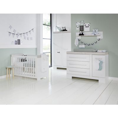 TWF Meegroeibed 60 x 120 Incl. Bedbankzijde en 1 Persoons Zijdes - Commode Futura