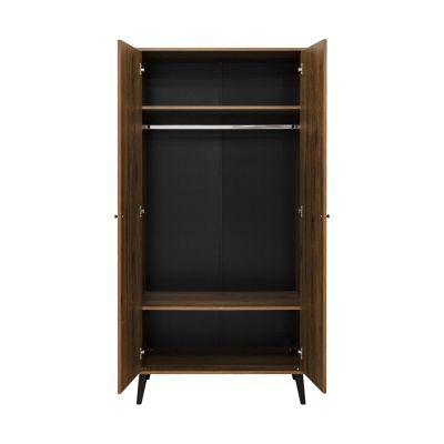 Bopita Zara 2-Deurskast - Walnoot/Zwart Bopita Zara 2-Deurskast - Walnoot/Zwart