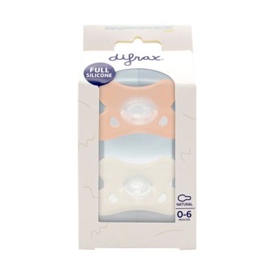 Difrax Fopspeen - Rond - 2 Stuks - 0-6 Mnd - Roze/Wit 