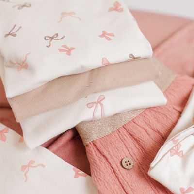 Babylook Bows T-Shirt - Mt. 56 - Buttercream Babylook Bows T-Shirt - Mt. 56 - Buttercream