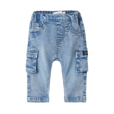 Name It Ben Baggy Cargo Jeans - Medium Blue Denim