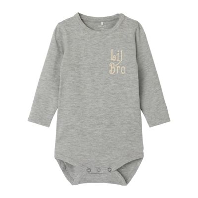 Name It Laby Lil Bro Romper - Maat 74 - Grey Malange 