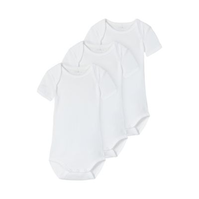 Name It Solid Romper - 3-Pack - Bright White