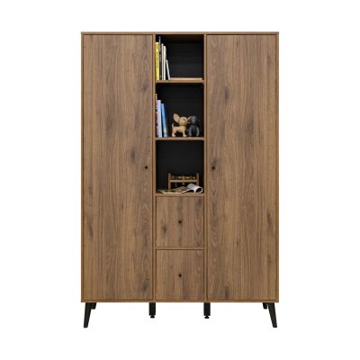 Bopita Zara 2-Deurskast XL - Walnoot/Mat Zwart