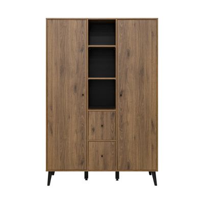 Bopita Zara 2-Deurskast XL - Walnoot/Mat Zwart