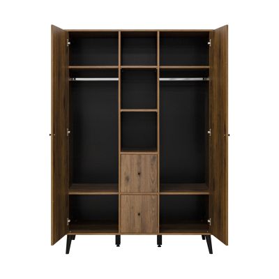 Bopita Zara 2-Deurskast XL - Walnoot/Mat Zwart