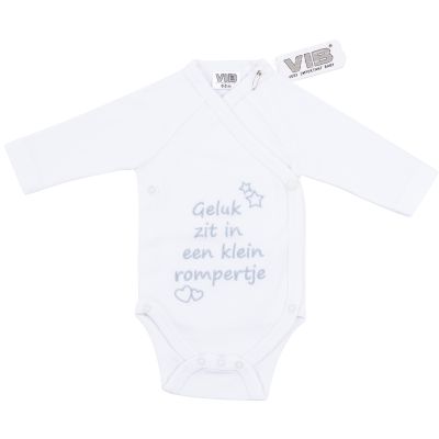 VIB® Romper Geluk Zit In Een Klein Rompertje Wit