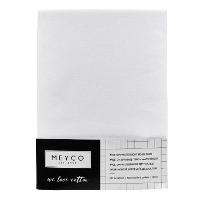 Meyco Molton PU Tienerhoeslaken Wit 90 x 200 cm
