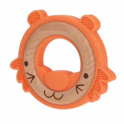 Nûby Hout/Silicone Bijtring Tijger 3mnd+ Nûby Hout/Silicone Bijtring Tijger 3mnd+
