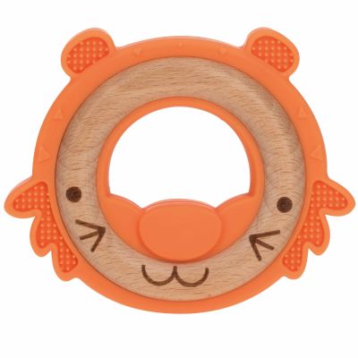 Nûby Hout/Silicone Bijtring Tijger 3mnd+ Nûby Hout/Silicone Bijtring Tijger 3mnd+