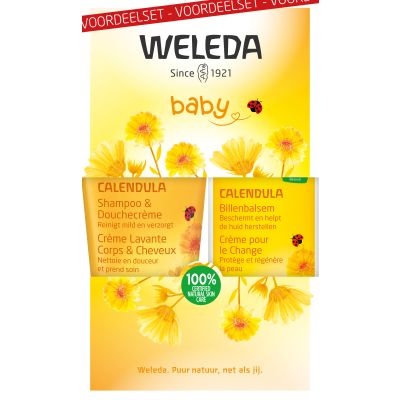 Weleda Calendula Voordeelset 2-Pack Babyshampoo En Douchecreme En Billenbalsem