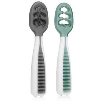 NumNum Pre-Spoons Storm Grey + Glacier Green