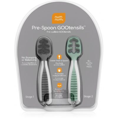 NumNum Pre-Spoons Storm Grey + Glacier Green