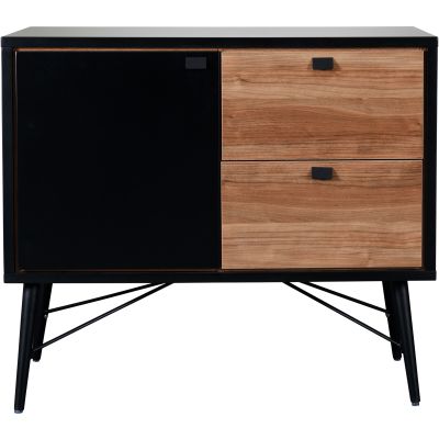TWF Ledikant 60x120 - Commode - Hanglegkast 2-deurs Retro Black