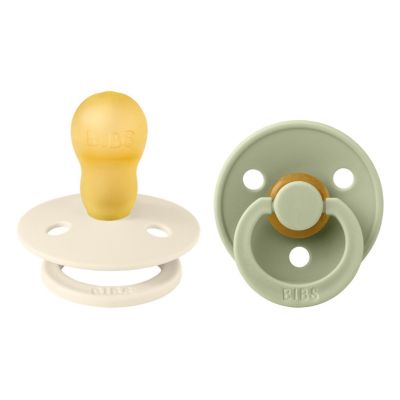 BiBs Fopspeen - Rond - 2 Stuks - 18+ Mnd - Ivory/Sage 
