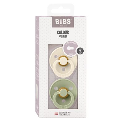 BiBs Fopspeen - Rond - 2 Stuks - 18+ Mnd - Ivory/Sage 