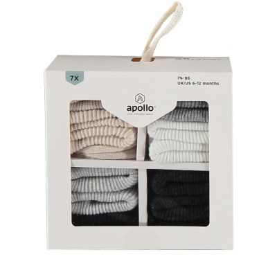 Apollo Sokjes Multi Sand Grey 7-Pack