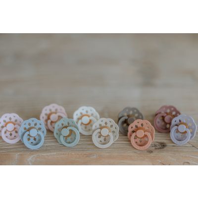 BiBs Boheme Fopspeen - Rond - 2 Stuks - 0-6 Mnd - Blossom/Dusky Lilac 