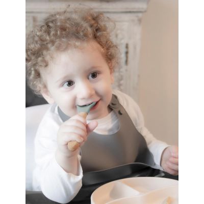 Babyjem Siliconen Lepel Met Houten Handvat
