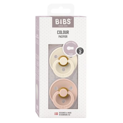 BiBs Fopspeen - Rond - 2 Stuks - 6-18 Mnd - Ivory/Blush