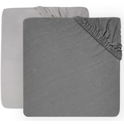 Jollein Ledikanthoeslaken Jersey 60 x 120 cm Soft Grey/Storm Grey 2-pack Jollein Ledikanthoeslaken Jersey 60 x 120 cm Soft Grey/Storm Grey 2-pack