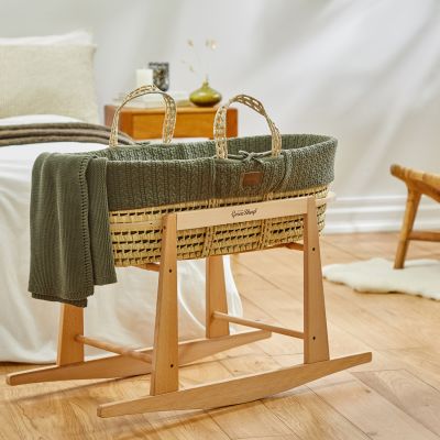 The Little Green Sheep Moses Mandje En Matras Organic Knitted Juniper