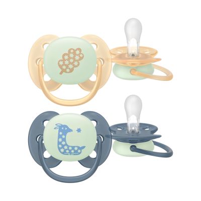 Philips Avent Fopspeen - Ultra Soft Nighttime - 6-18 maanden - 2 stuks - Glow in the Dark