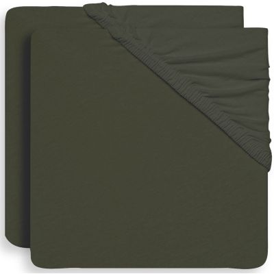 Jollein Wieghoeslaken Jersey 40 x 80/90 cm Leaf Green 2-pack