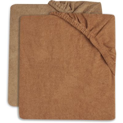 Jollein Aankleedkussenhoes - 2-Pack - Badstof - Caramel/Biscuit