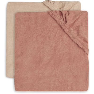 Jollein Aankleedkussenhoes Badstof Pale Pink/Rosewood 2-pack